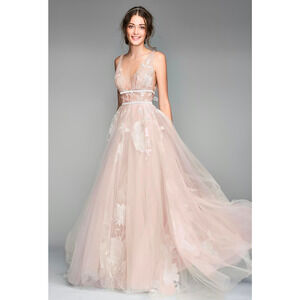 Willowby by Watters Galatea Lace Tulle Wedding Gown Size 6 Anthropologie